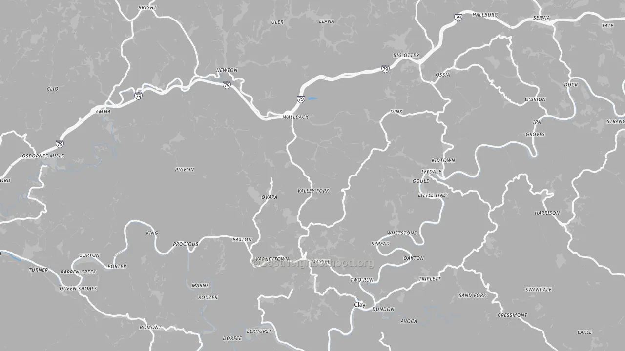 Transit Grade map of Ivydale, WV
