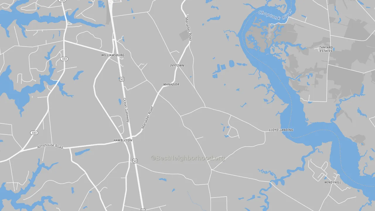 Transit Grade map of Ivytown, MD