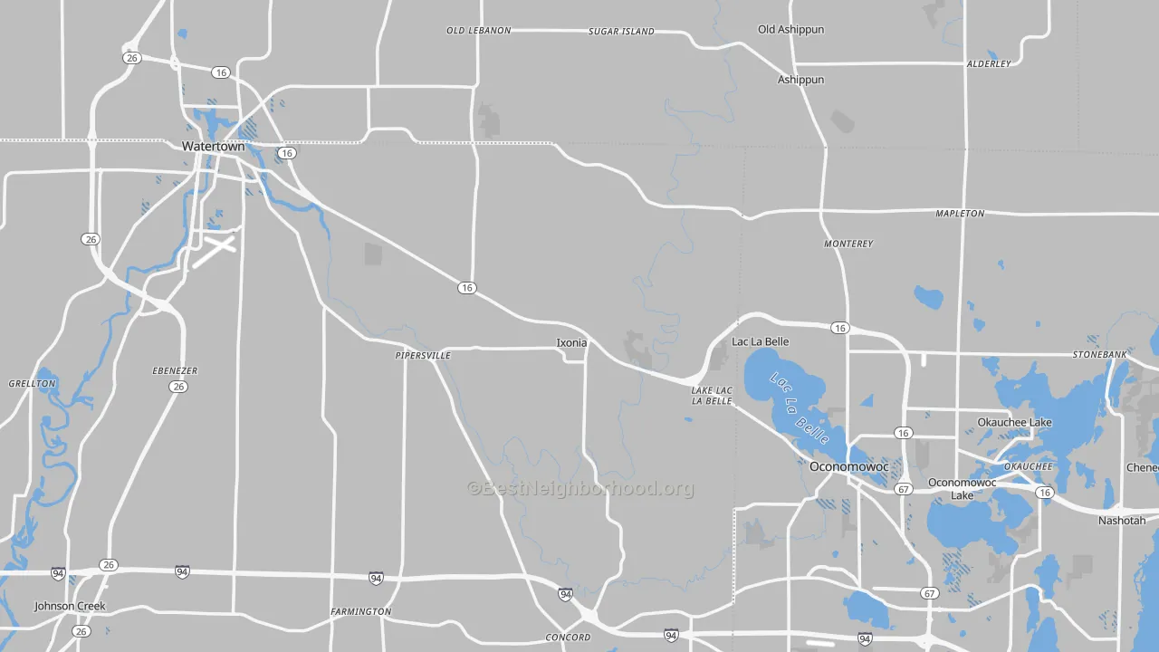 Transit Grade map of Ixonia, WI