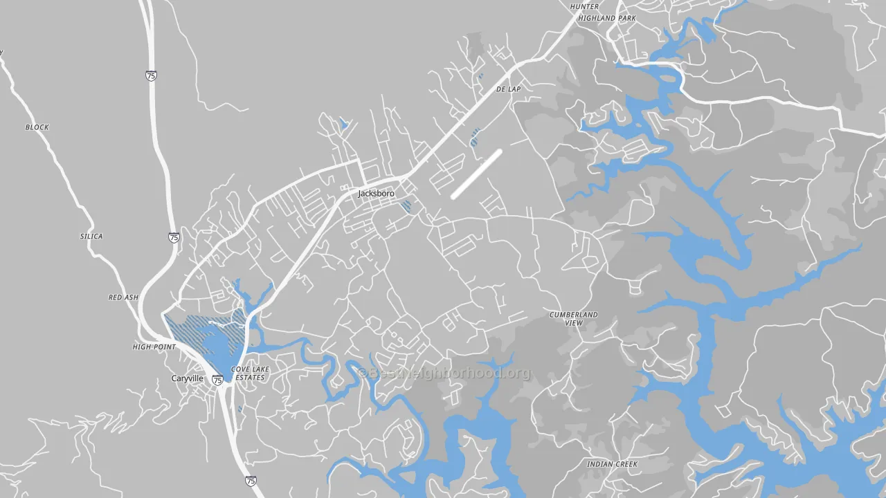 Transit Grade map of Jacksboro, TN