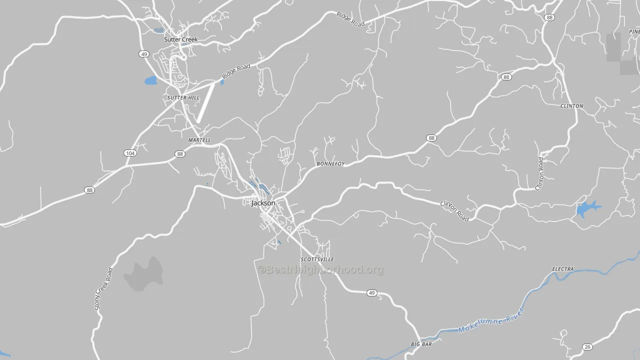 Transit Grade map of Jackson, CA