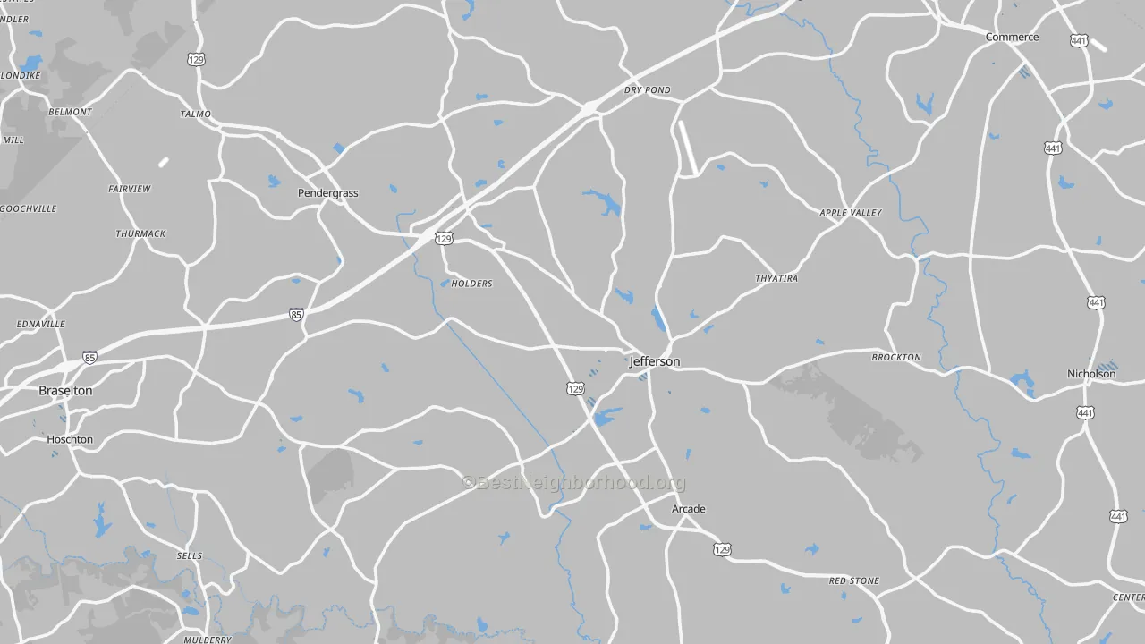 Transit Grade map of Jackson County, GA