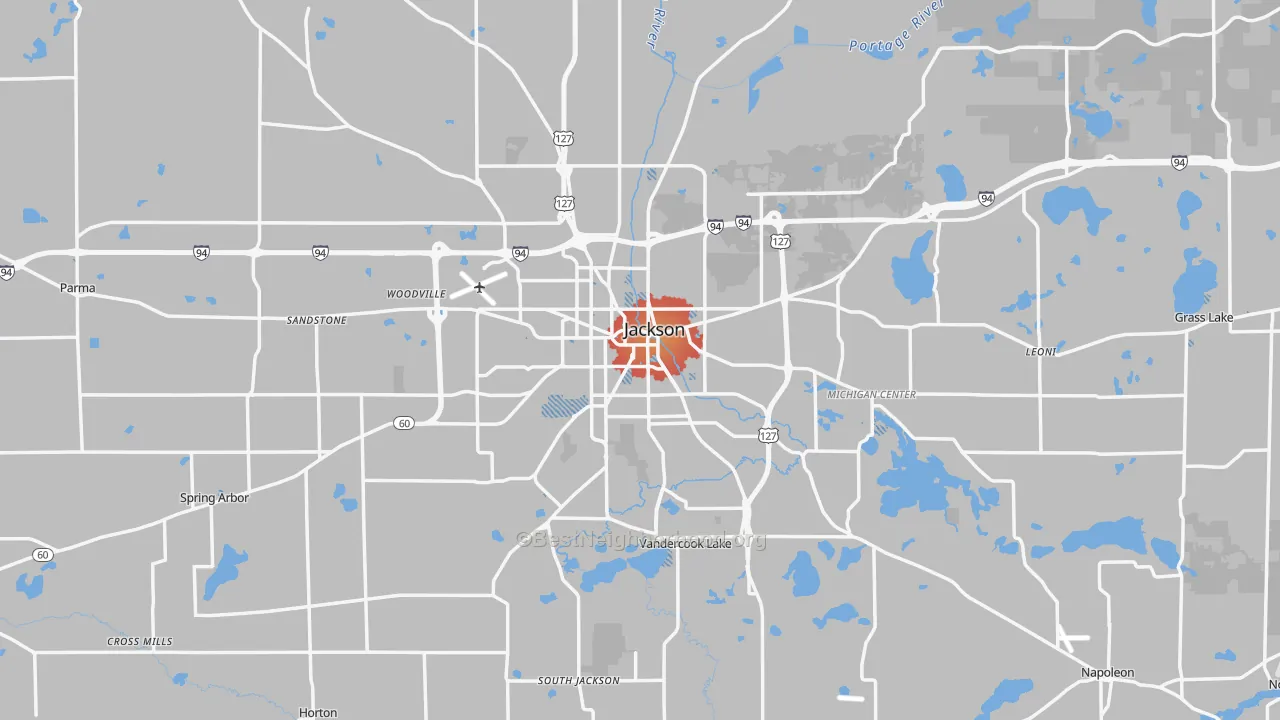 Transit Grade map of Jackson County, MI