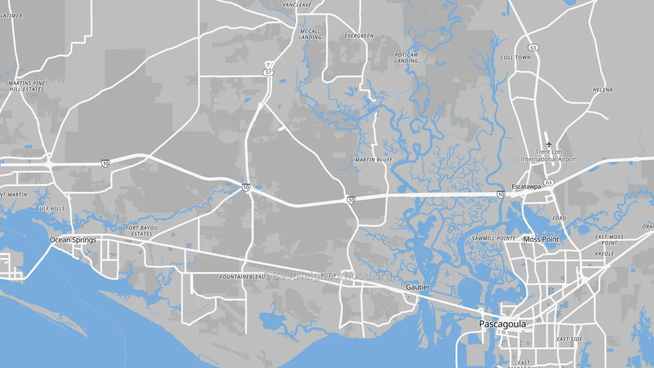 Transit Grade map of Jackson County, MS