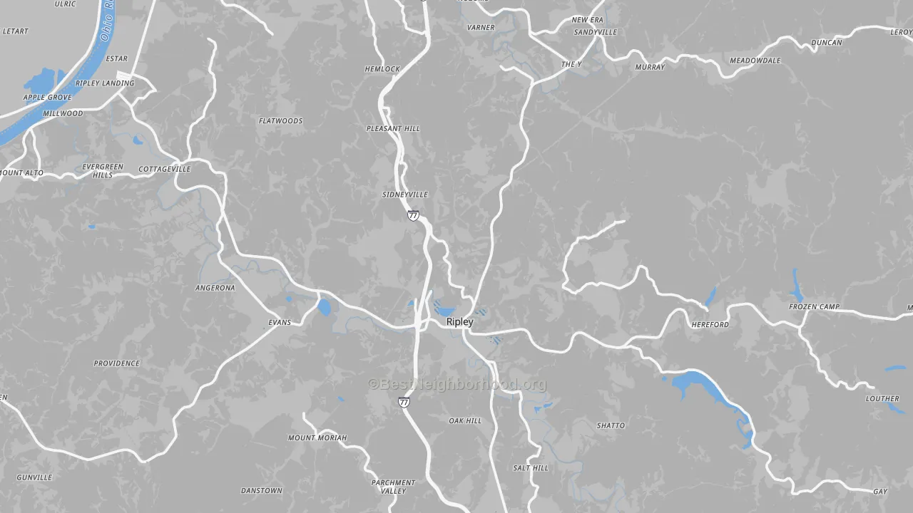 Transit Grade map of Jackson County, WV