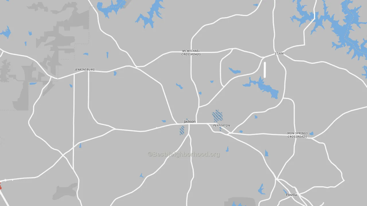 Transit Grade map of Jackson, GA