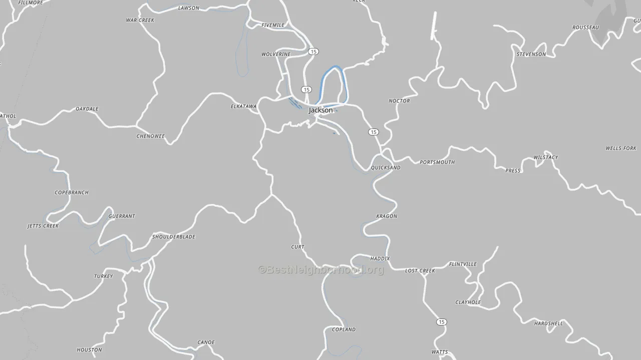 Transit Grade map of Jackson, KY