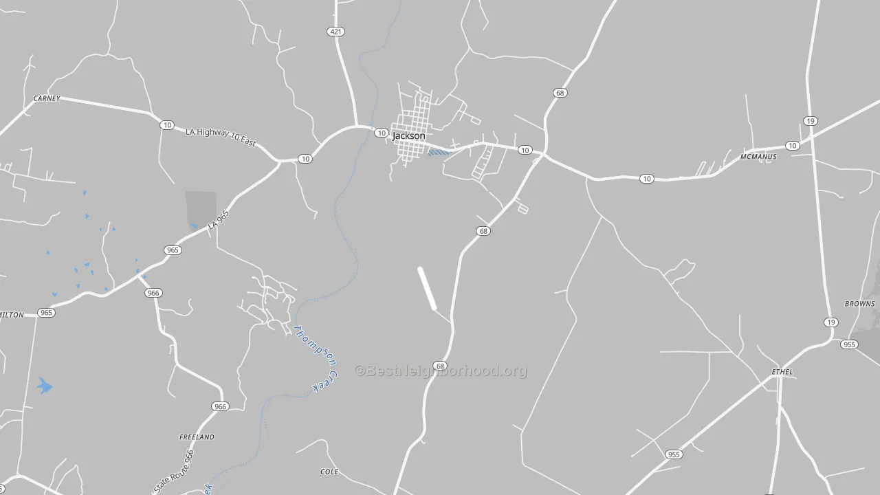 Transit Grade map of Jackson, LA