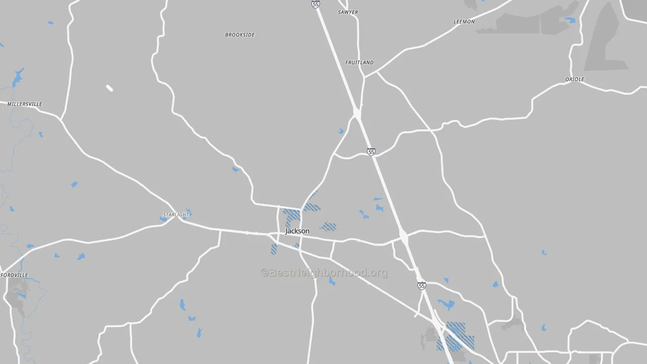 Transit Grade map of Jackson, MO