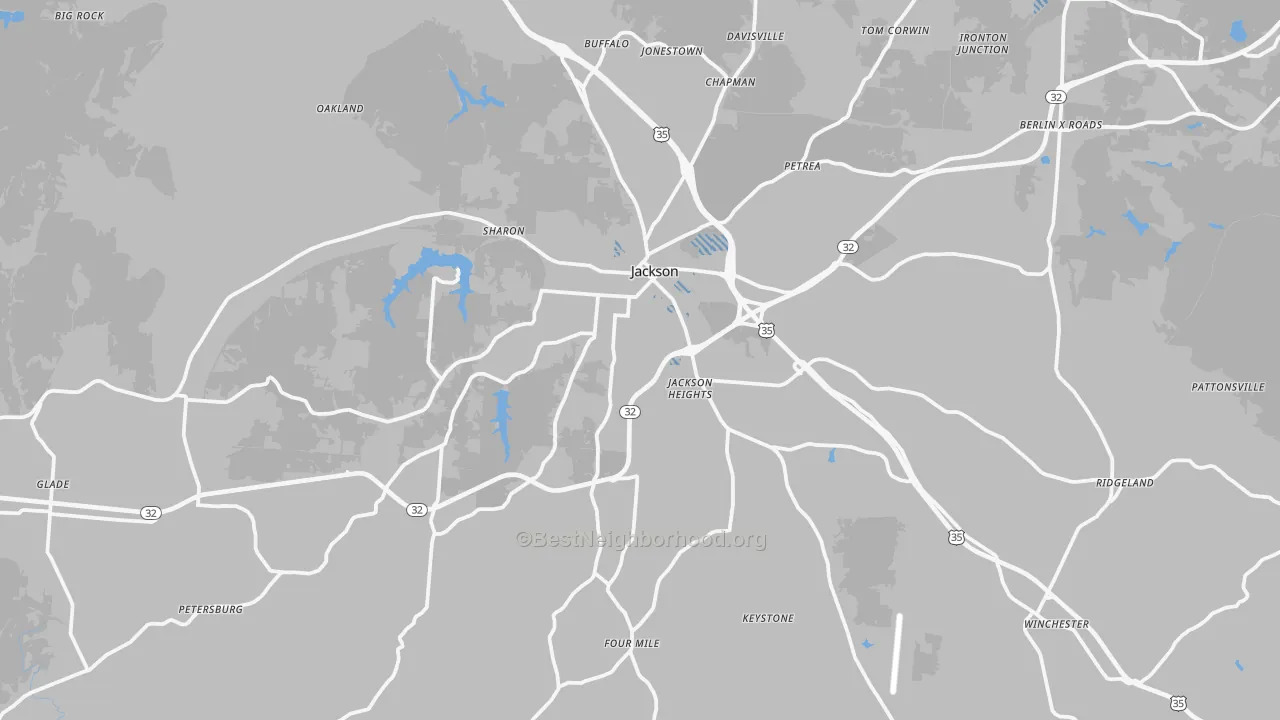 Transit Grade map of Jackson, OH