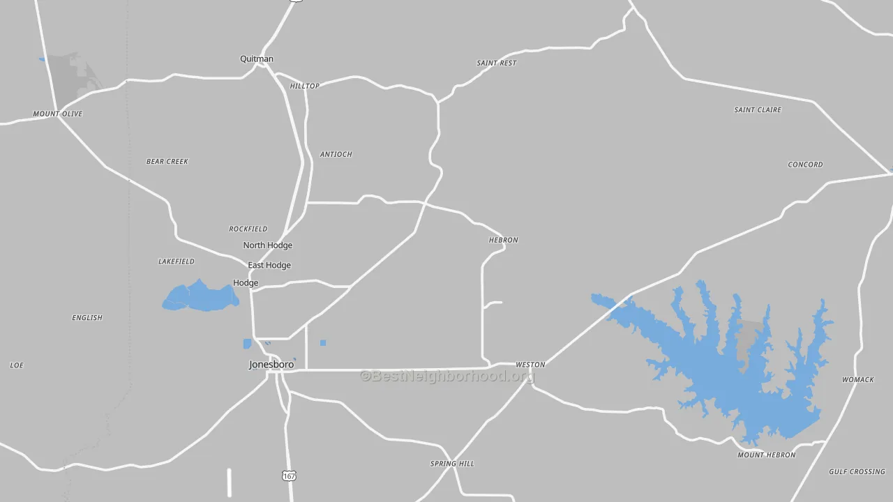 Transit Grade map of Jackson Parish, LA