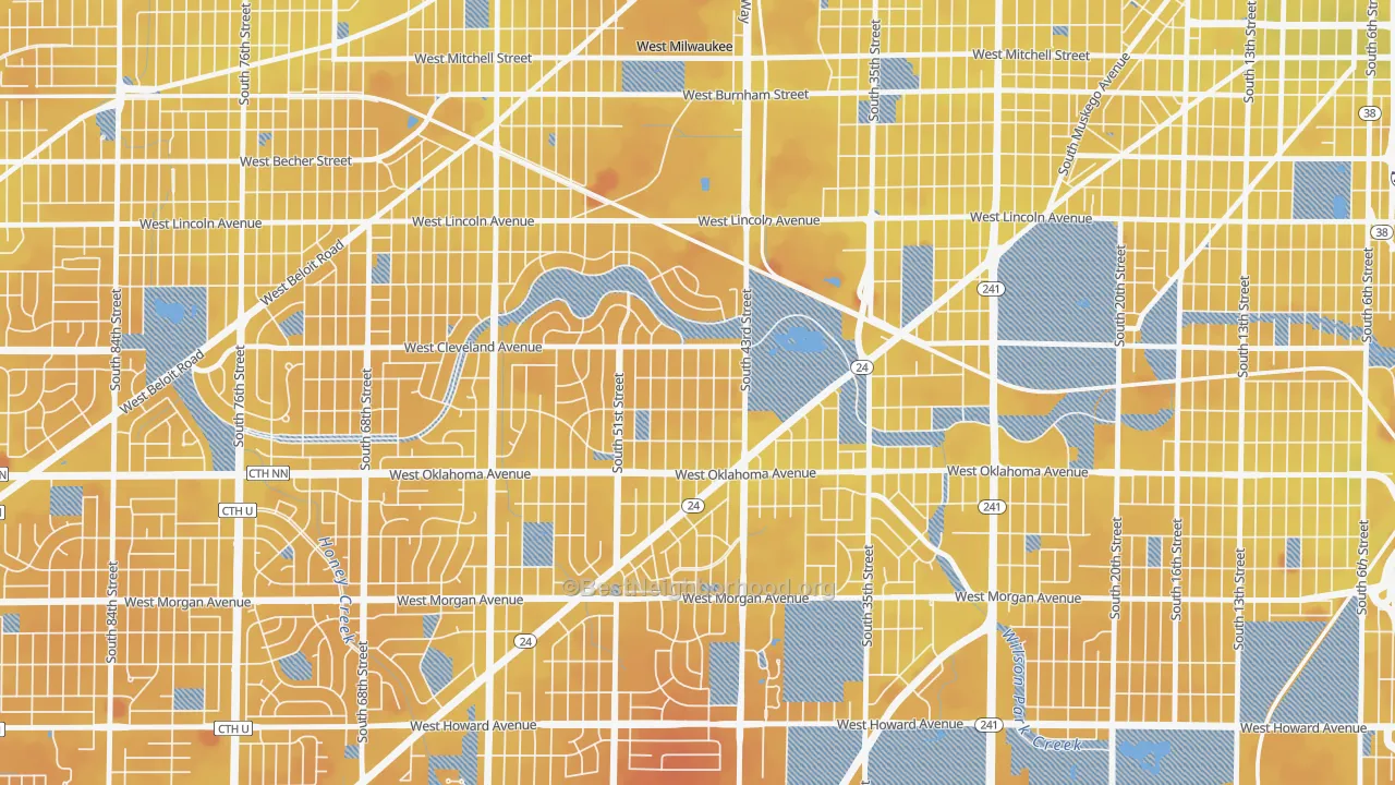 Transit Grade map of Jackson Park, Milwaukee, WI