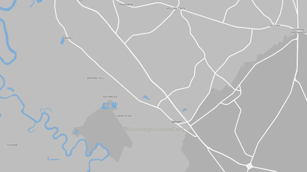Transit Grade map of Jackson, SC