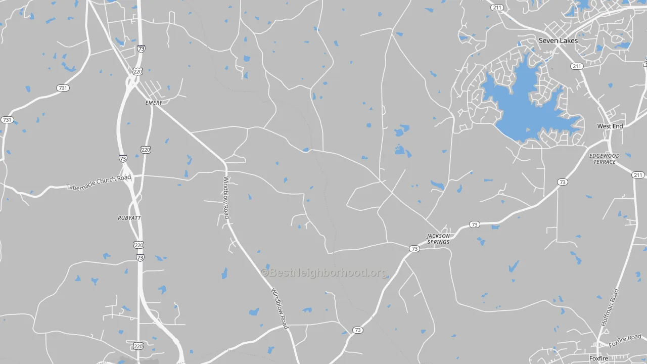 Transit Grade map of Jackson Springs, NC