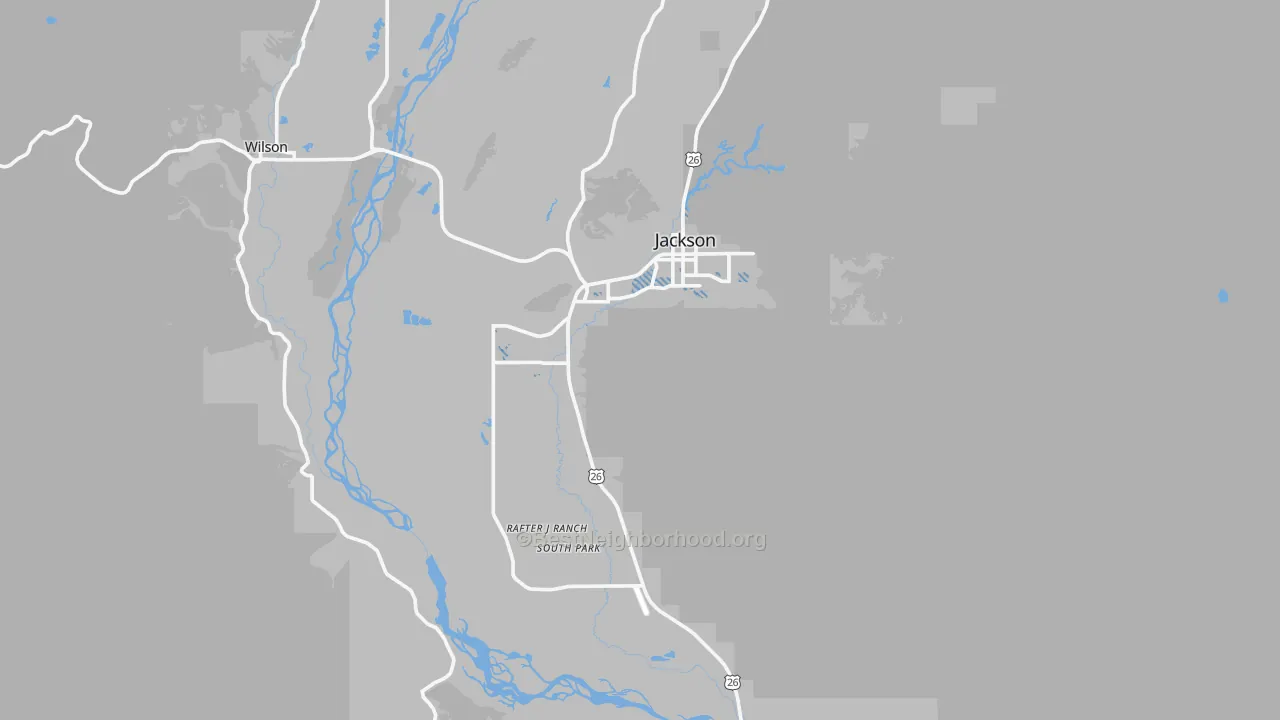 Transit Grade map of Jackson, WY