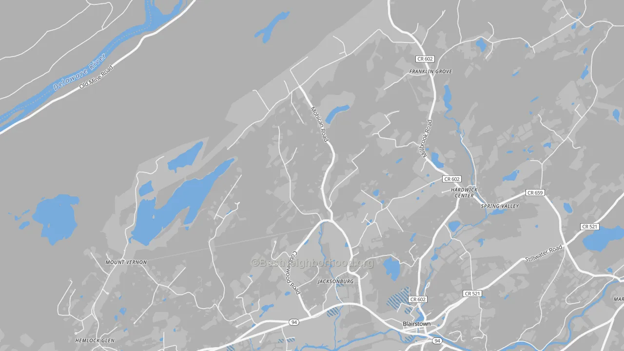 Transit Grade map of Jacksonburg, NJ