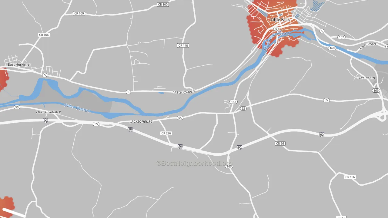 Transit Grade map of Jacksonburg, NY