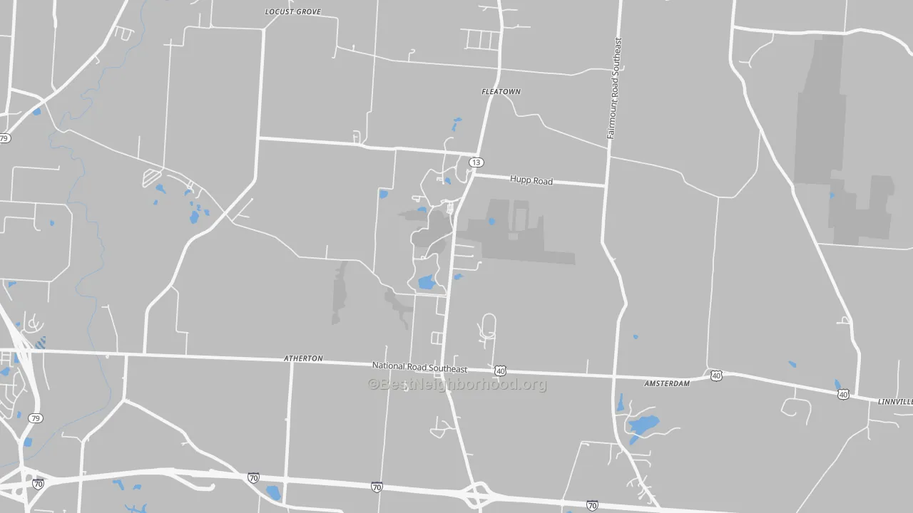 Transit Grade map of Jacksontown, OH