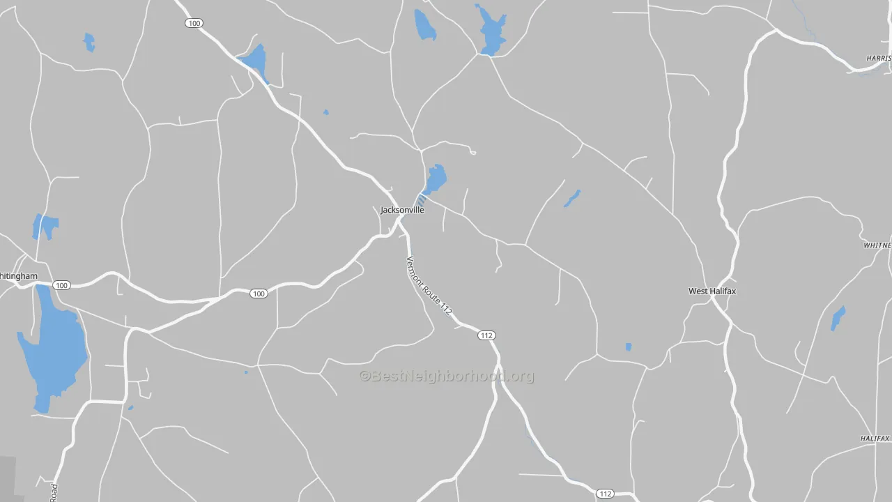 Transit Grade map of Jacksonville, VT