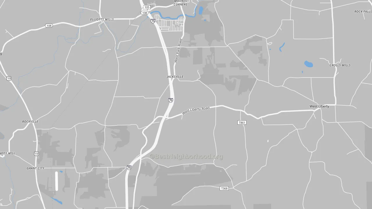 Transit Grade map of Jacksville, PA
