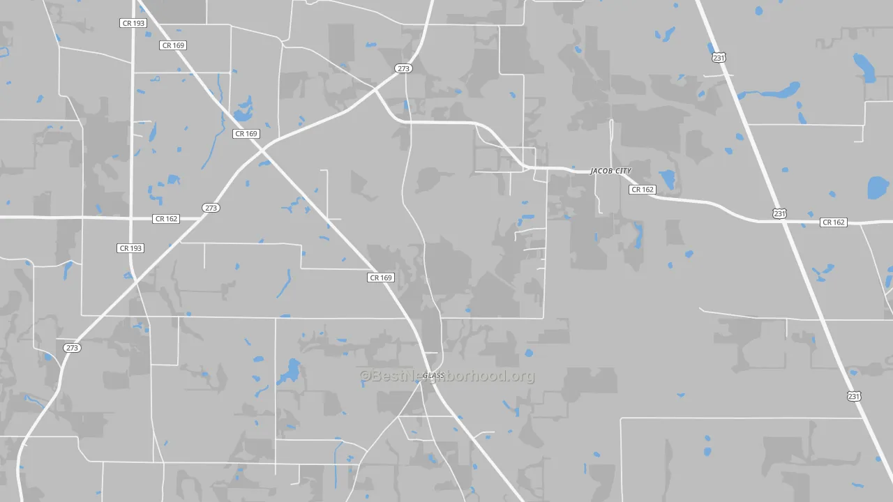 Transit Grade map of Jacob City, FL