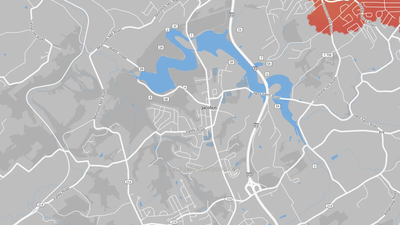 Transit Grade map of Jacobus, PA