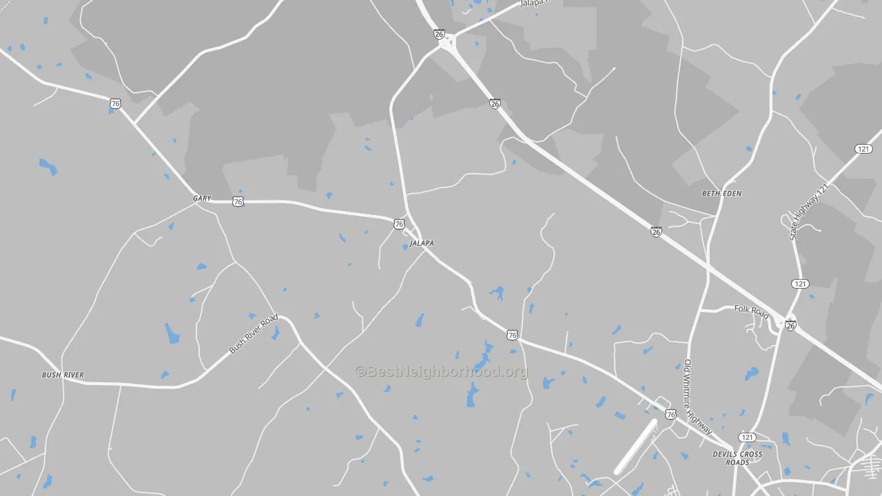 Transit Grade map of Jalapa, SC