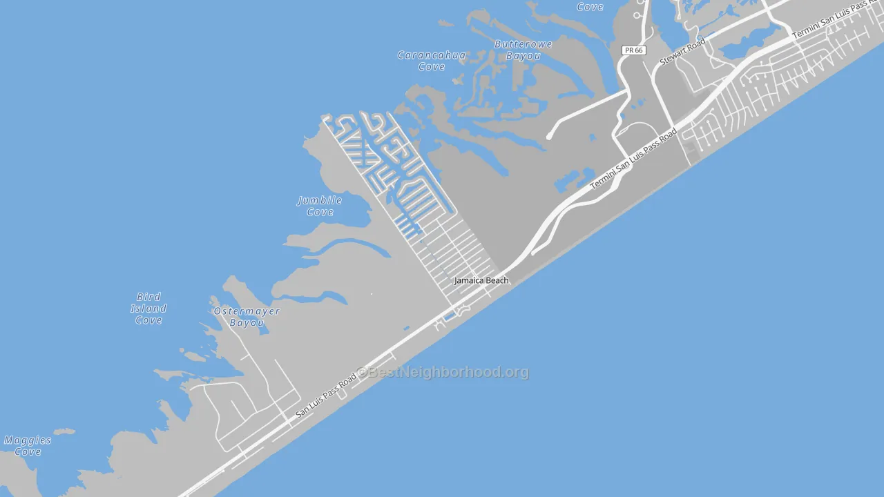 Transit Grade map of Jamaica Beach, TX