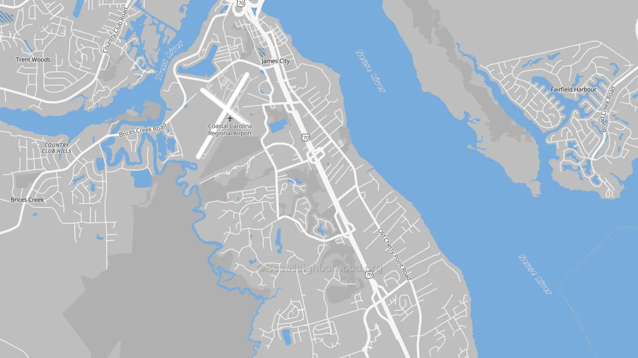 Transit Grade map of James City, NC