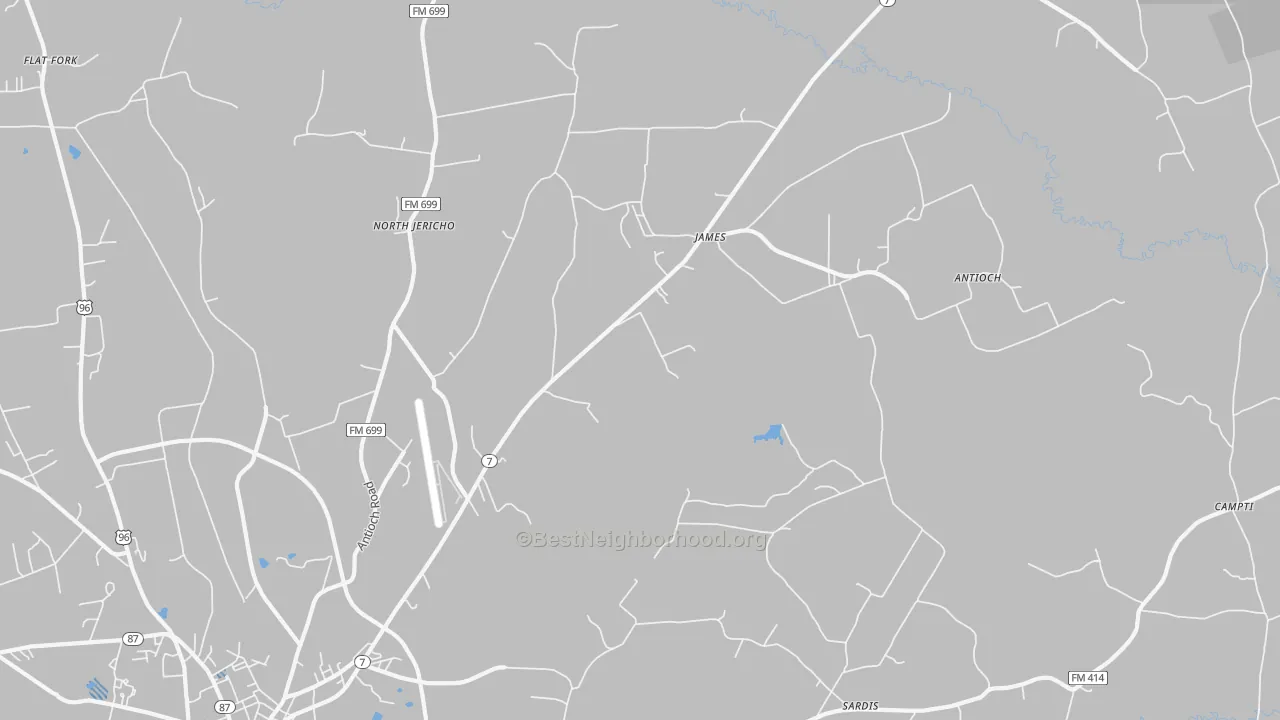 Transit Grade map of James, TX