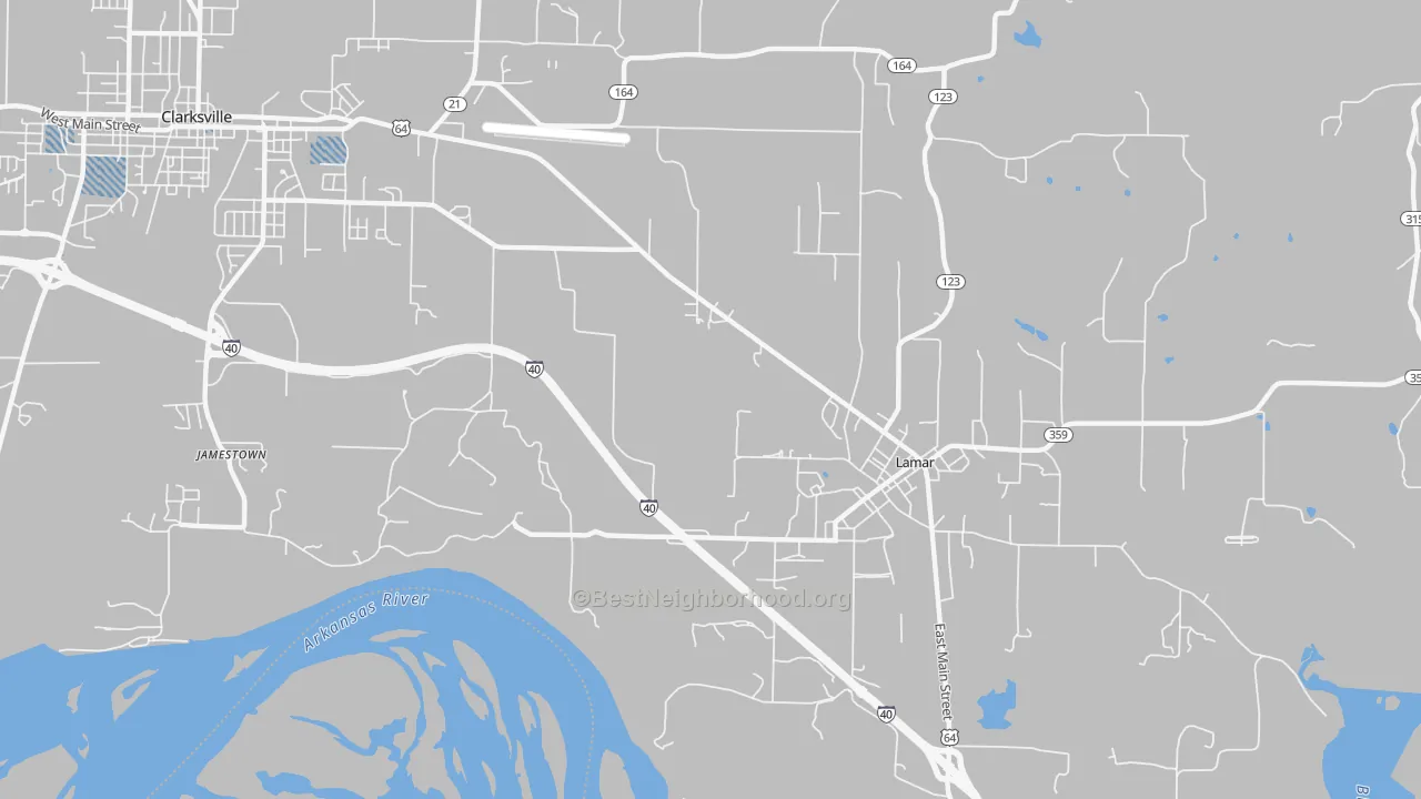 Transit Grade map of Jamestown, AR