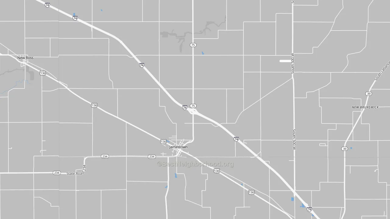 Transit Grade map of Jamestown, IN