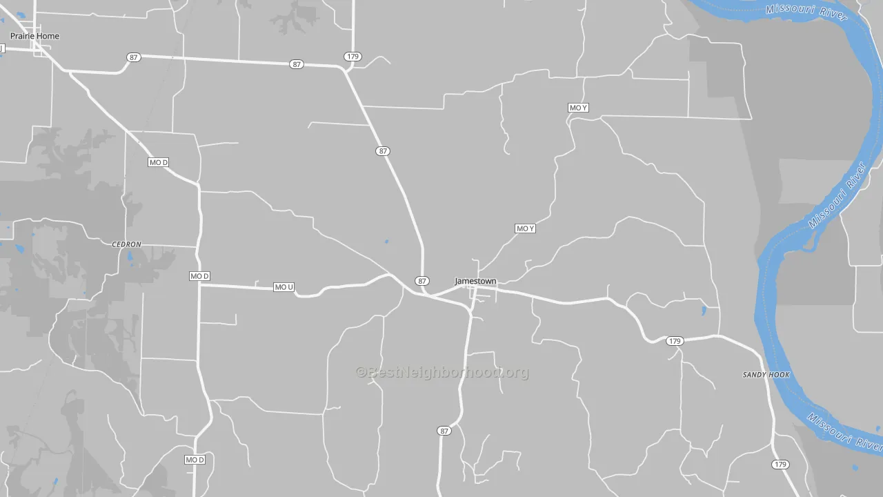 Transit Grade map of Jamestown, MO