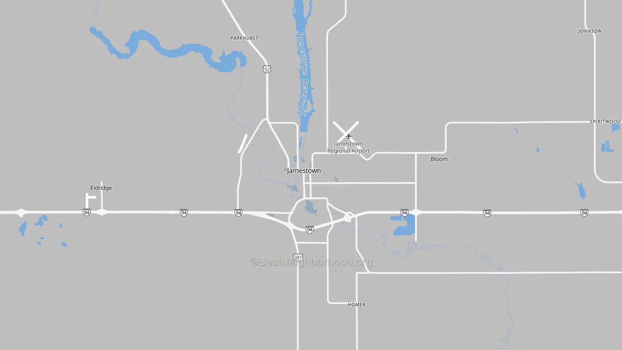 Transit Grade map of Jamestown, ND