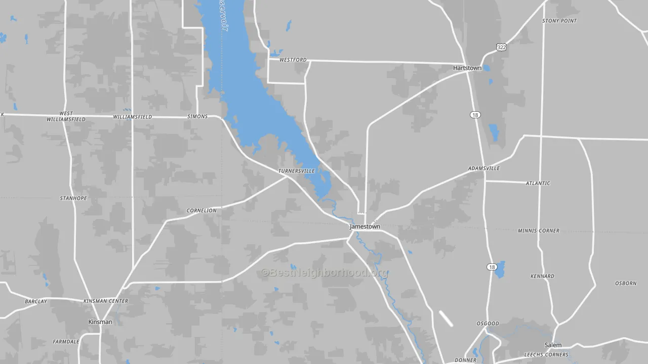 Transit Grade map of Jamestown, PA
