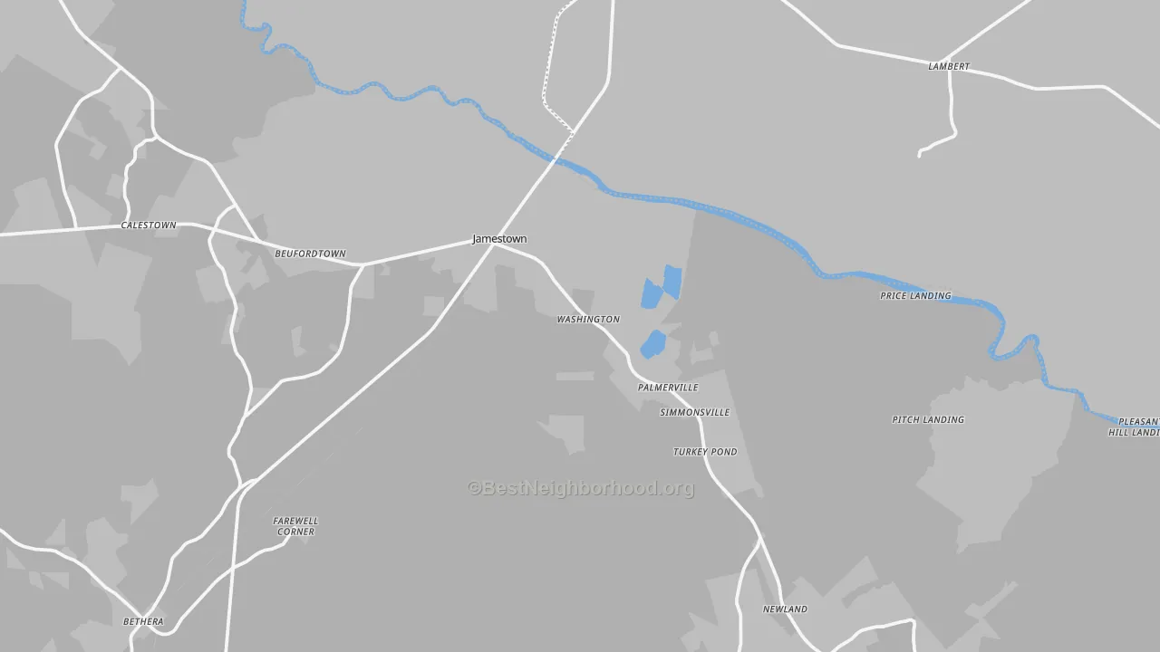 Transit Grade map of Jamestown, SC