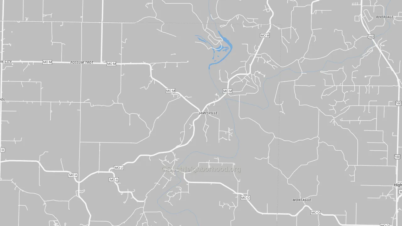Transit Grade map of Jamesville, MO