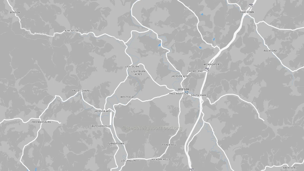 Transit Grade map of Jane Lew, WV