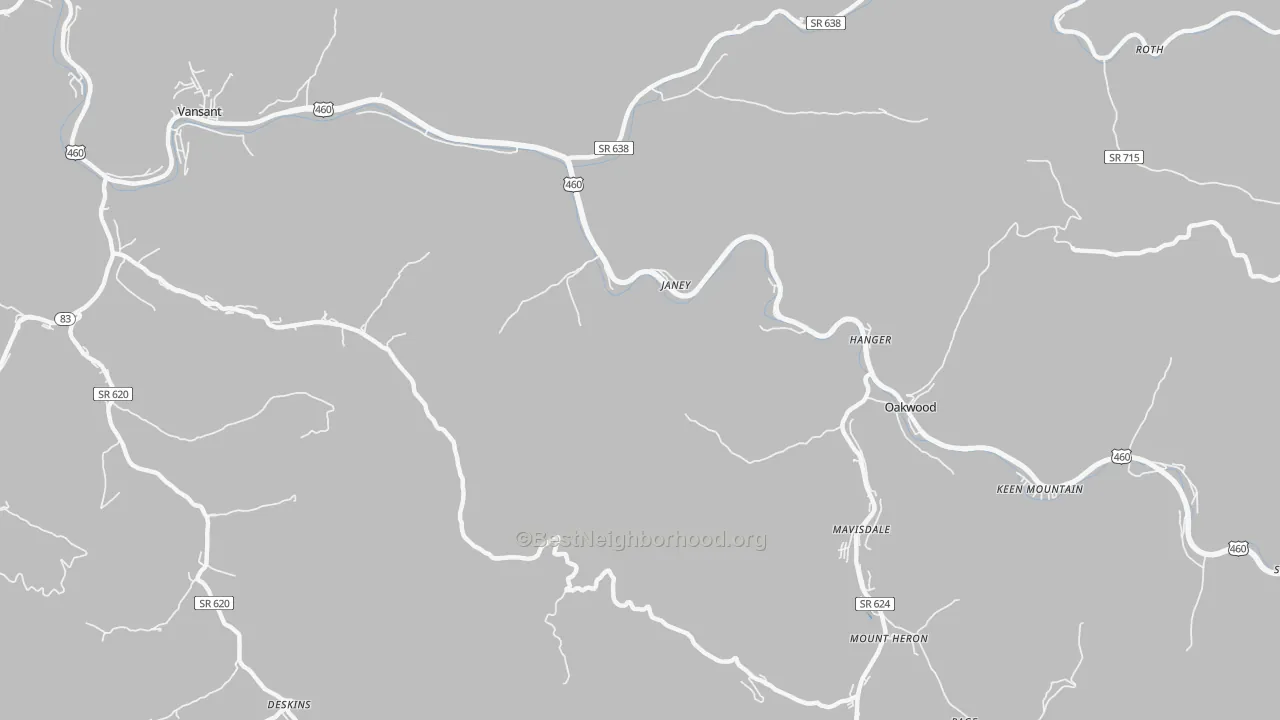 Transit Grade map of Janey, VA