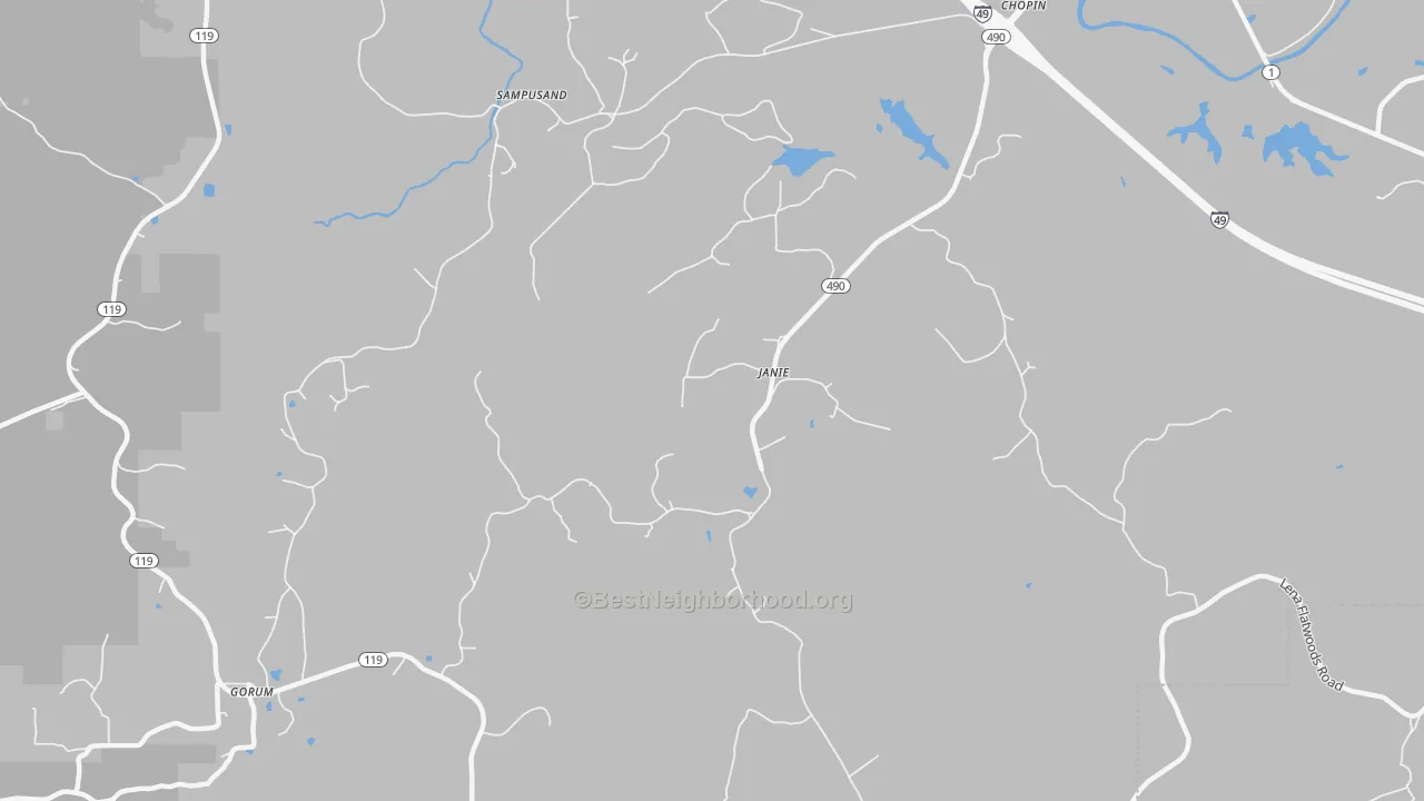 Transit Grade map of Janie, LA