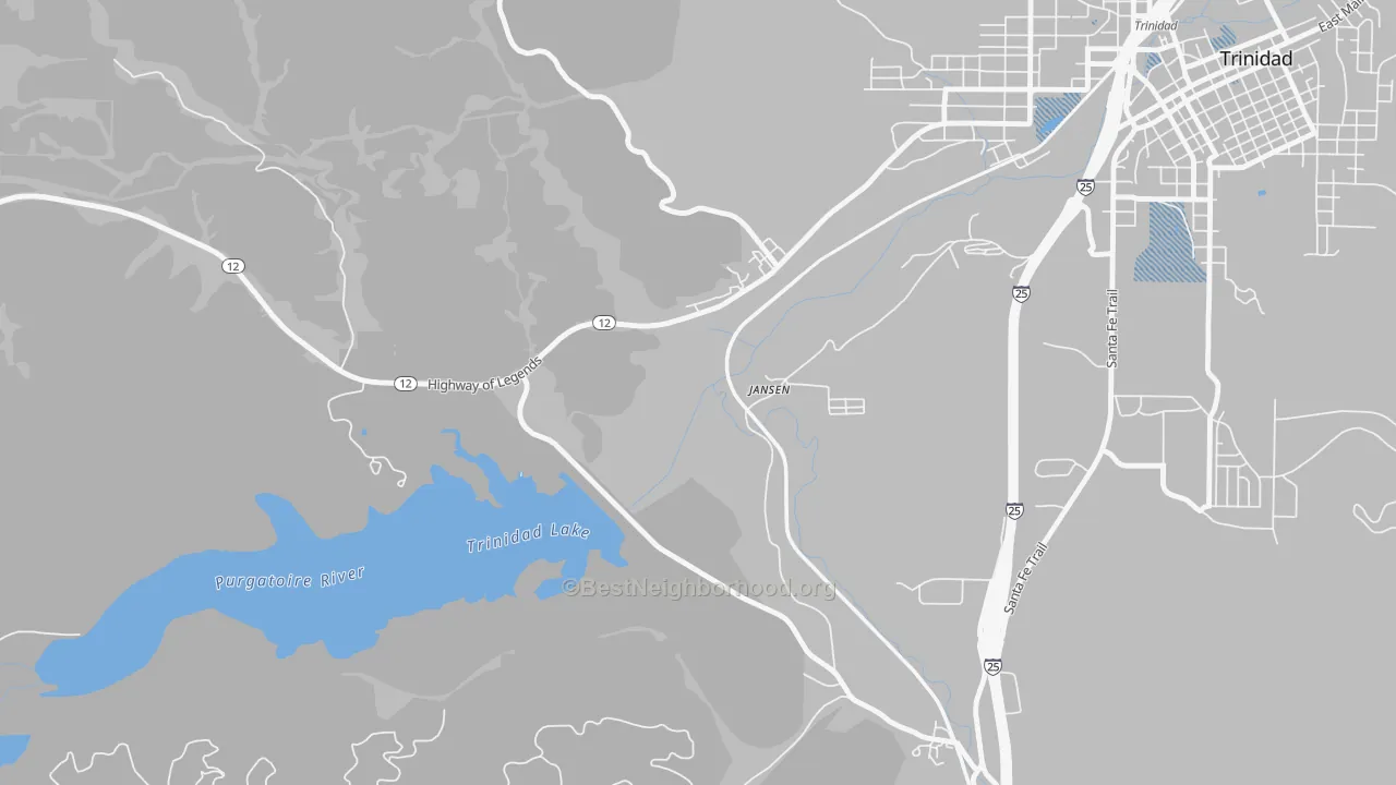 Transit Grade map of Jansen, CO