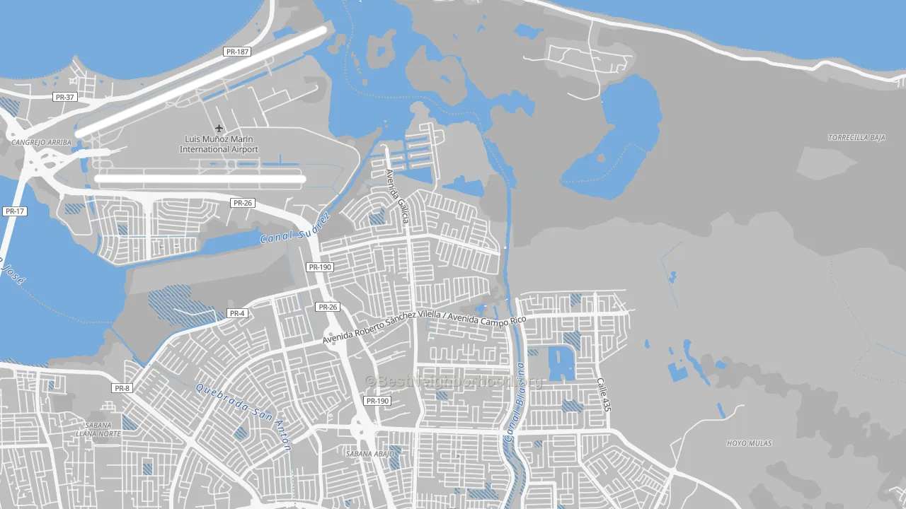Transit Grade map of Jardines de Country Club, Carolina, PR