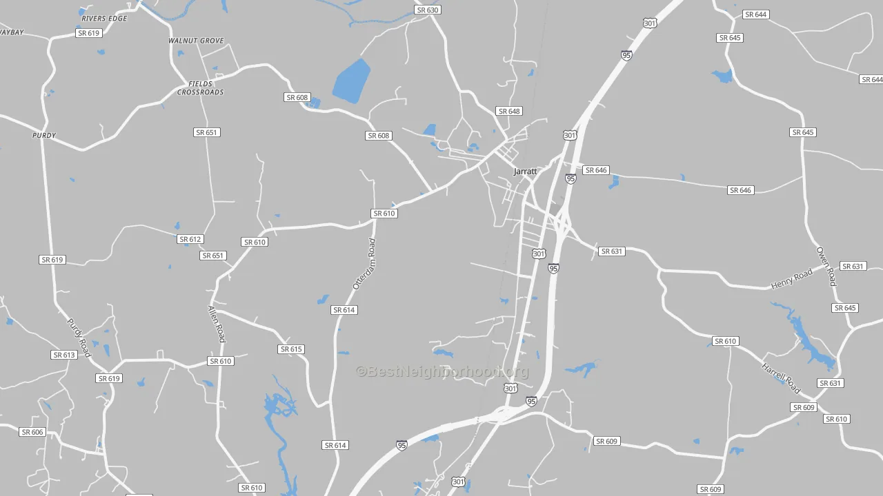 Transit Grade map of Jarratt, VA