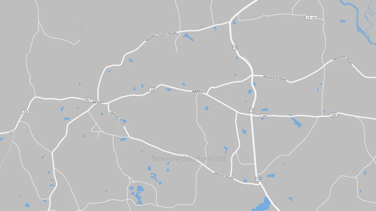 Transit Grade map of Jarrell, GA