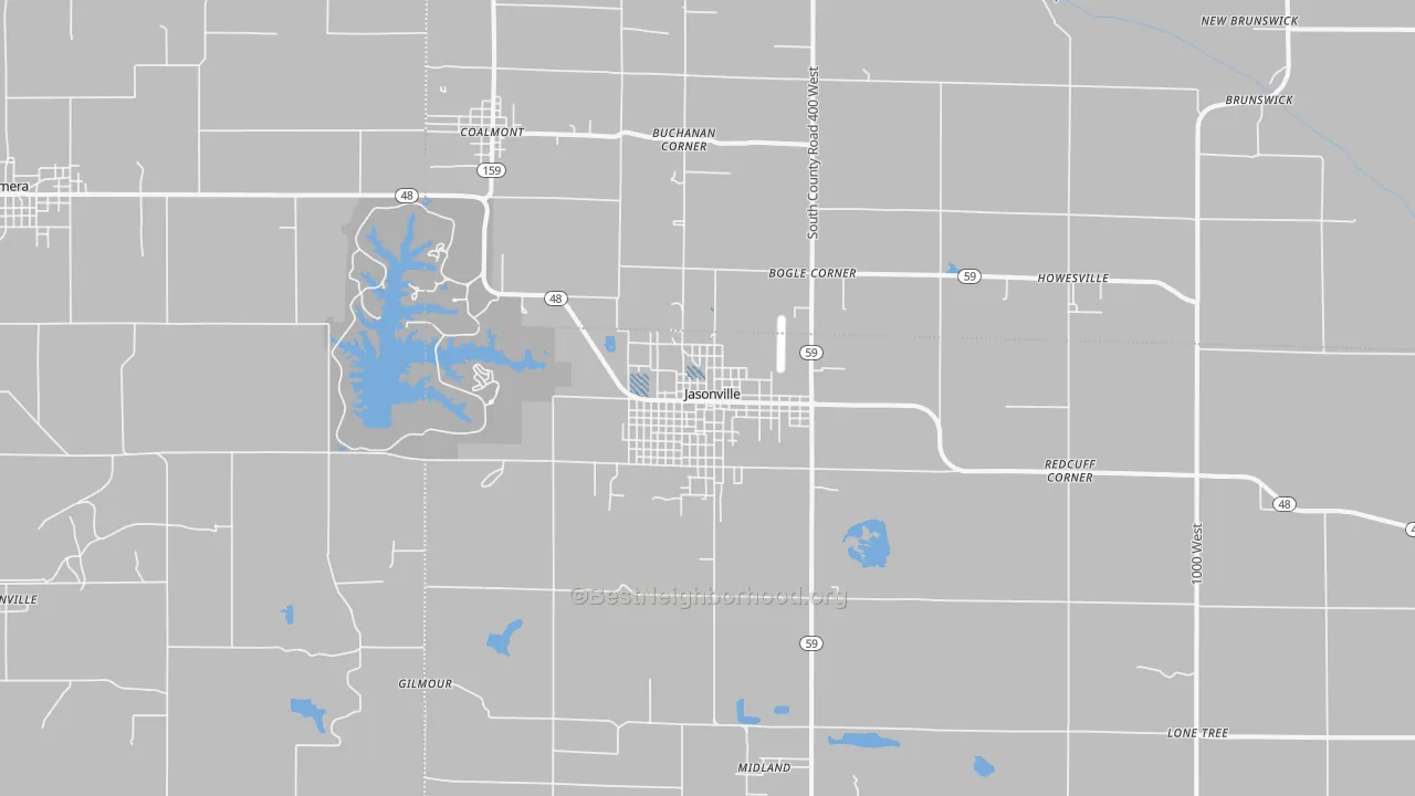 Transit Grade map of Jasonville, IN