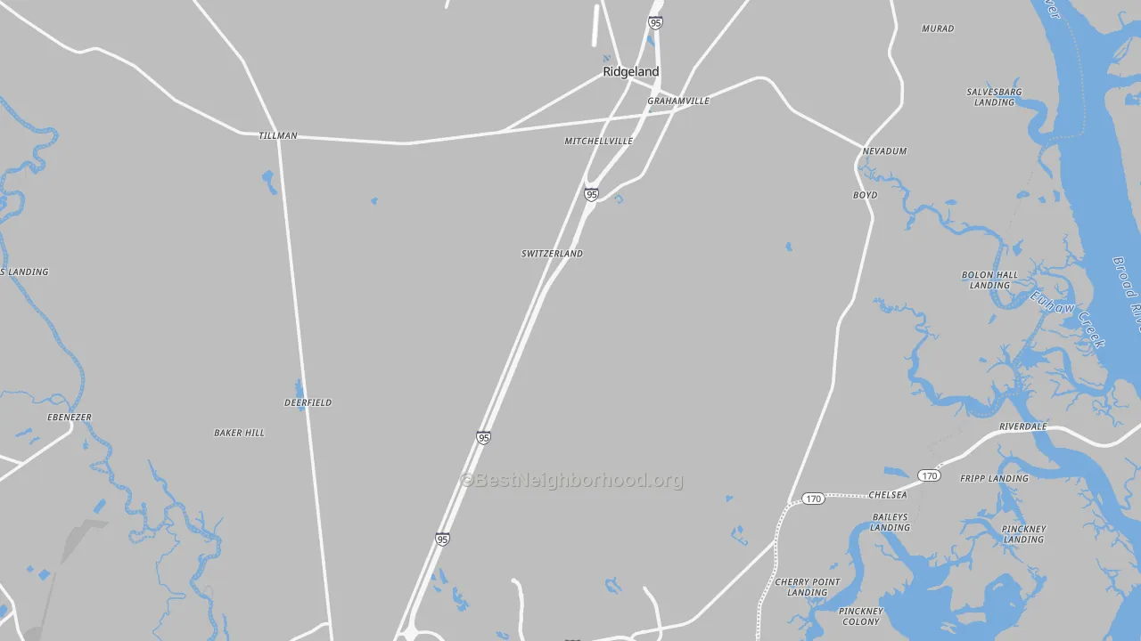 Transit Grade map of Jasper County, SC