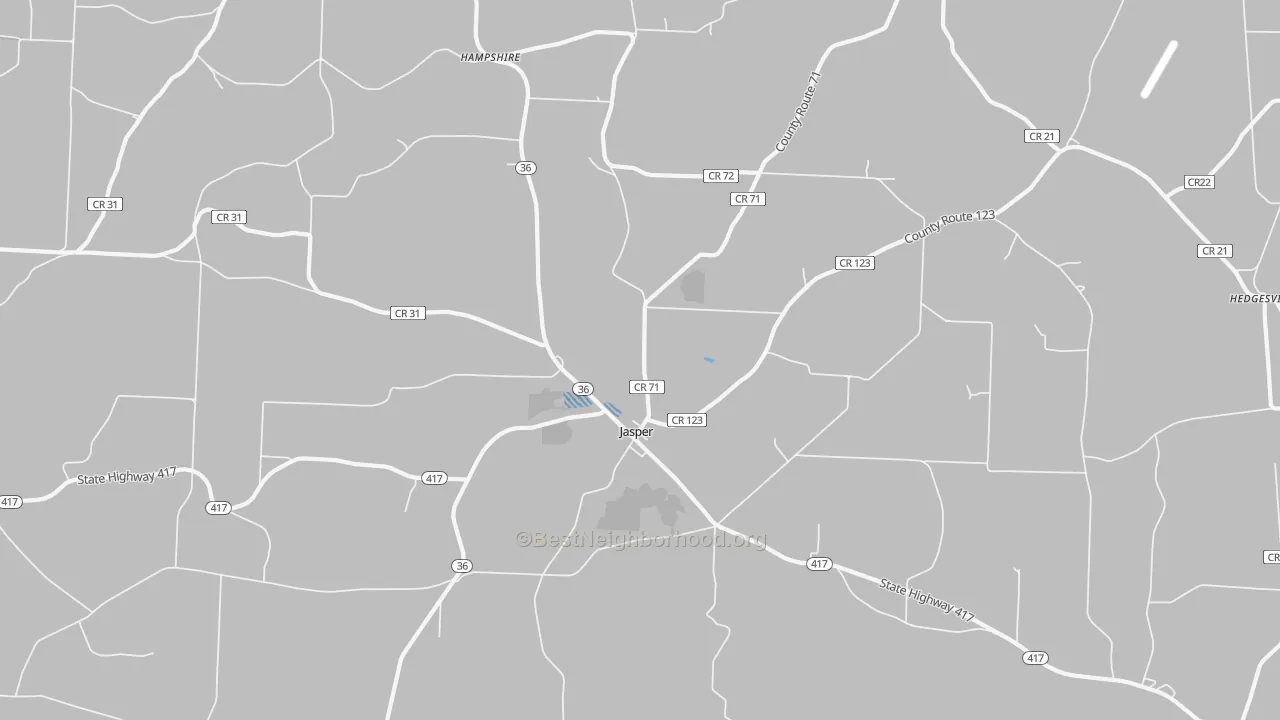 Transit Grade map of Jasper, NY
