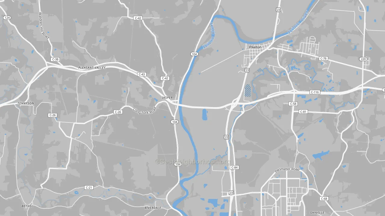 Transit Grade map of Jasper, OH