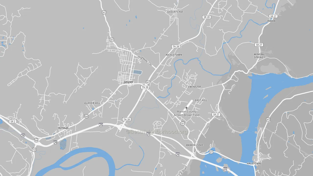 Transit Grade map of Jasper, TN