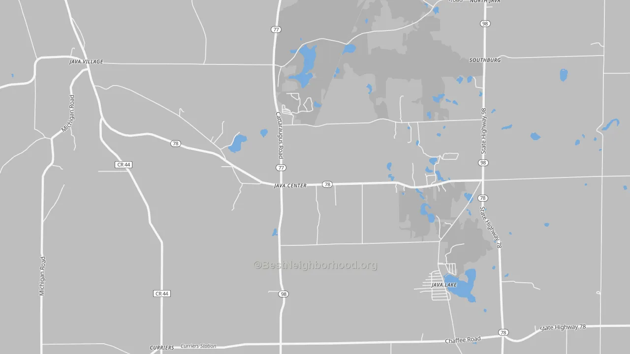 Transit Grade map of Java Center, NY
